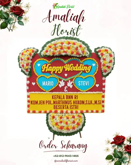 Papan Bunga Pernikahan Seberang